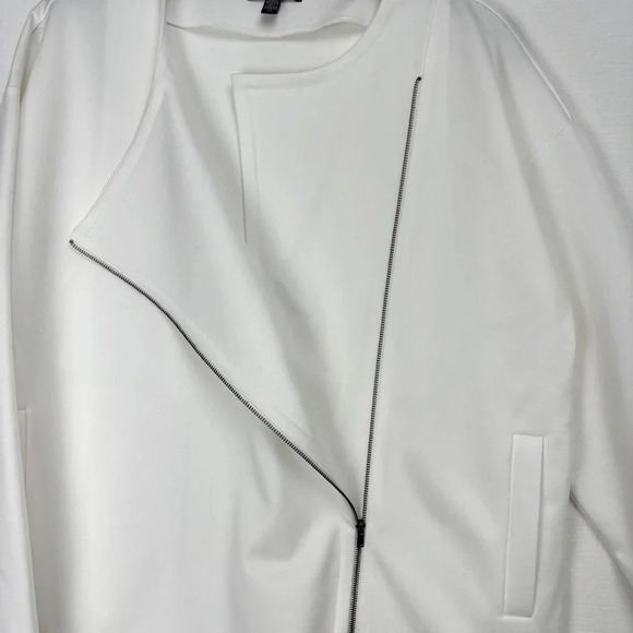 Eileen Fisher Women Office Wear Ivory Flex Tencel Ponte Zip Jacket Blazer Sz S - Picture 5 of 12